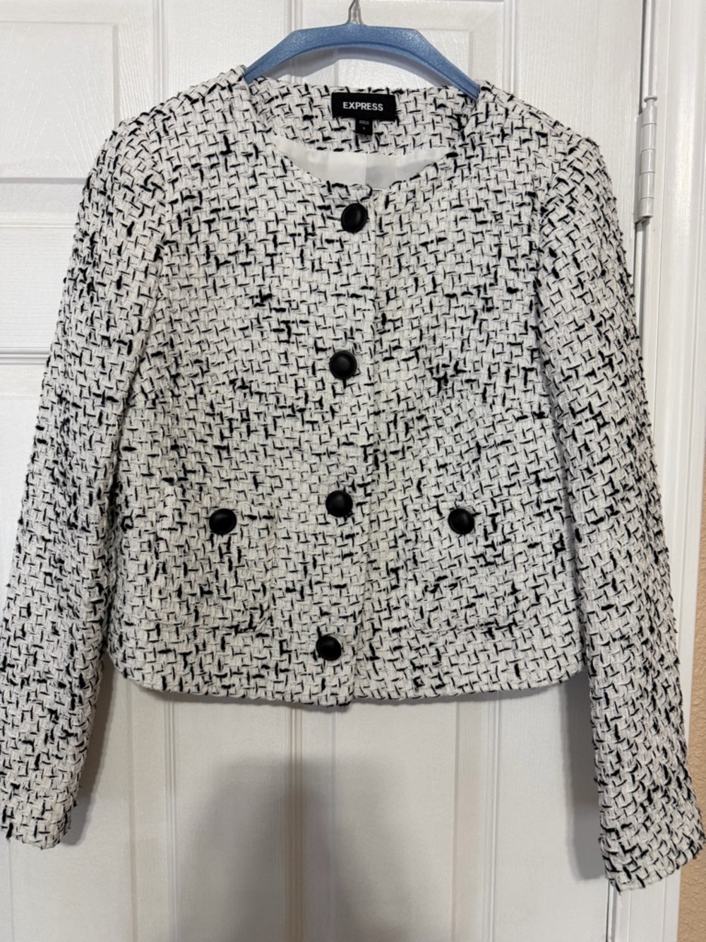 Express Black and White Tweed Blazer